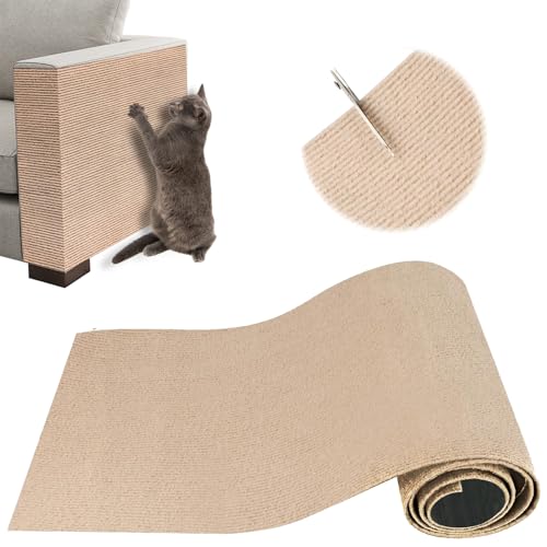 ZenithyrEn kratzmatte Katze, kratzmatte selbstklebend, 100 x 30 cm, wiederverwendbar und zuschneidbar, ideal für Sofas, Möbel und Wände, einfach anzubringen, Sisal und Teppich von ZenithyrEn