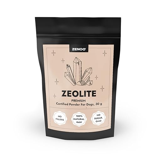 Zeolith Nahrungsergänzung für Hunde & Katze - Premium Zeolite Pulver für Darmreinigung, Keine Konservierungsstoffe, Allergenfrei, Barf geeignet, Hunde Darmflora aufbauen mit Natürlichen Mineralien von Zenoo