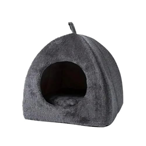 Haus für Katzen und Hunde, Innenhütte für Hunde und Katzen, mit Ball zum Spielen (Grau, M: 34 x 34 x 38 cm (< 2,5 kg) von Zentaurus