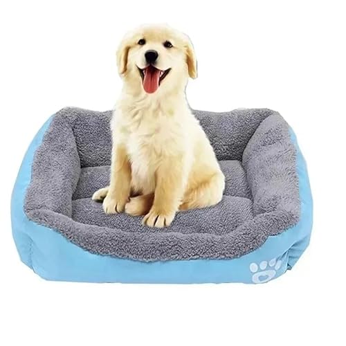 Zentaurus Großes Hundebett, Hundebett für mittelgroße und große Hunde, Matratze für große Hunde, waschbar (Blau, L 80 x 60 cm) von Zentaurus