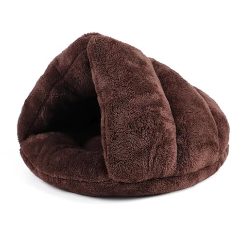 Zentaurus Hundebett, mittelgroße Hunde, Katzenbett, Anti-Stress-Bett, Plüsch, Hundebett (Braun, S: 40 x 40 cm) von Zentaurus