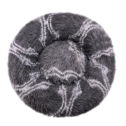 Zentaurus Hundebett, rundes Hundebett, Bett für Hunde und Katzen, aus weichem und flauschigem Plüsch (Grau, 40 cm) von Zentaurus