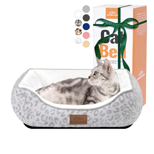 Katzen-Hundebett für Haustiere, rechteckig, Geschenk für Welpen und Kätzchen, maschinenwaschbar, beruhigend, flauschig, für drinnen und draußen, tragbar, weiches Katzenbett mit rutschfester von Zerbuger