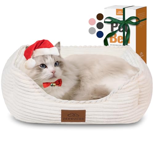 Katzen-Hundebett für Haustiere, rechteckiges Haustierbett, Geschenk für Welpen und Kätzchen, maschinenwaschbar, beruhigend, flauschig, Haustier-Couch-Sofa für drinnen und draußen, tragbares, weiches von Zerbuger