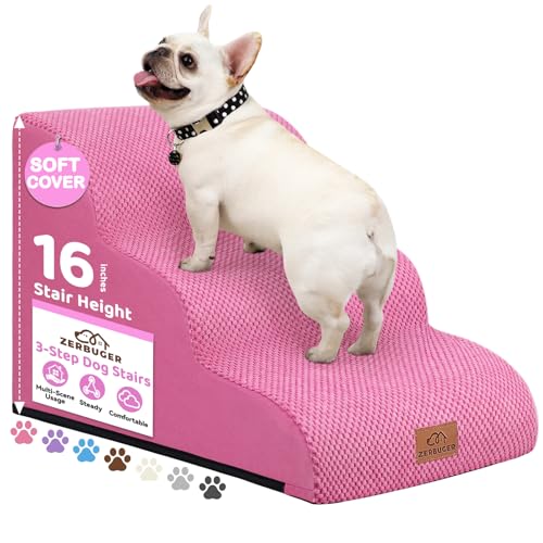 Zerbuger Hundetreppe für kleine Hunde, gebogene Haustiertreppe für alte/verletzte Hunde, Katzen, Kletterbett, Stuhl oder Couch, Premium-Schaumstoff, rutschfeste Rampe für Haustiere im Innenbereich Zerbuger Hundetreppe für kleine Hunde, gebogene Haustiertreppe für alte/verletzte Hunde, Katzen, Kletterbett, Stuhl oder Couch, Premium-Schaumstoff, rutschfeste Rampe für Haustiere im Innenbereich von Zerbuger