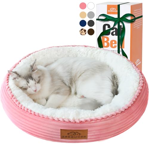 Zerbuger Waschbares Katzenbett für Indoor-Katzen, rundes Donut-Haustierbett für Katzen, kleine Hunde, Welpen, Kätzchen, rutschfeste Unterseite, beruhigendes Bett, Geschenk, 50,8 cm, Rosa Zerbuger Waschbares Katzenbett für Indoor-Katzen, rundes Donut-Haustierbett für Katzen, kleine Hunde, Welpen, Kätzchen, rutschfeste Unterseite, beruhigendes Bett, Geschenk, 50,8 cm, Rosa von Zerbuger