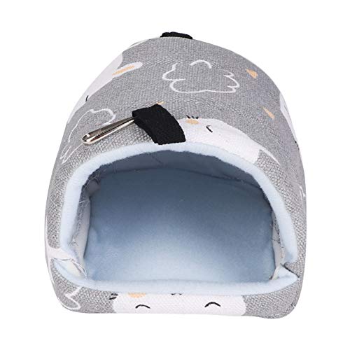 14 * 12cm Haustier Hängematte, warmes weiches Haustier Leinwand hängendes Bett Hängematte Haus langlebige Haustier Schlafmatte Pad Haus Nest für kleine Hamster Sittich Nymphensittich(Gray Rabbit) von Zerodis