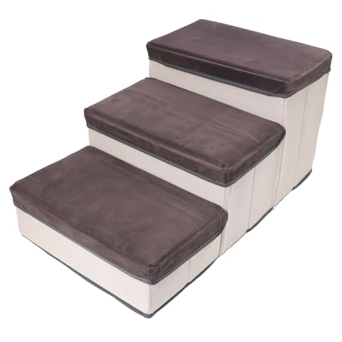 3-stufige Hundetreppe, Faltbare Kletterstufe, Haustiertreppe mit Aufbewahrungsbox für Betten, Sofas (Zerodis6e1gchywux-11) von Zerodis