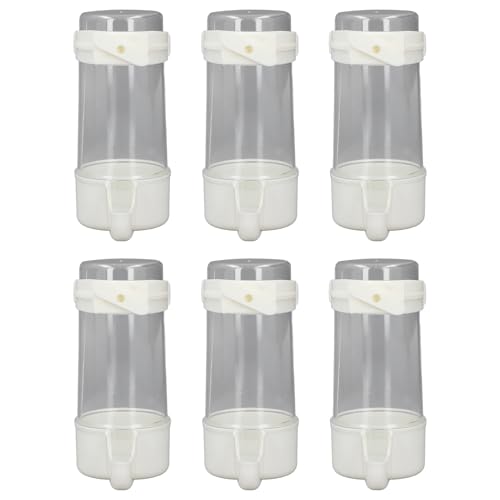 6 Stück Vogelkäfig-Wasserspender, Käfigbecher, Hängende Futterspender für Vögel, Automatischer, Auslaufsicherer Vogelwasser-Hängespender für Papageien, Wellensittiche, (200ML) von Zerodis