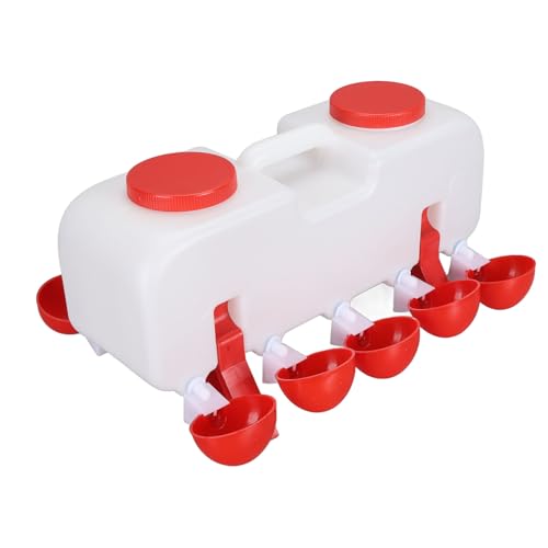 Geflügel-Wasserspender, Hygienisch, Ergonomisches Griffdesign, 10 Wasserbecher, 10 L Hühnertränke für Enten (Zerodisymig7nbsxk-11) von Zerodis