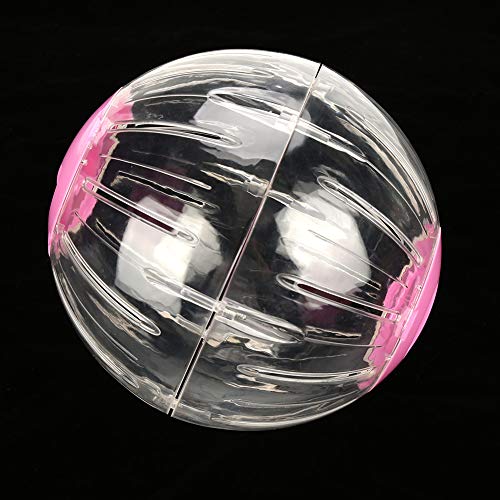 Hamster-Gymnastikball,18.5 cm 7.3 Zoll Kunststoff Transparenter Kleiner Joggingball für Kleine Haustiere Rollendes Rad Spielzeug-Laufaktivität Lindert Langeweile für Hamster-Rennmaus(Pink) von Zerodis