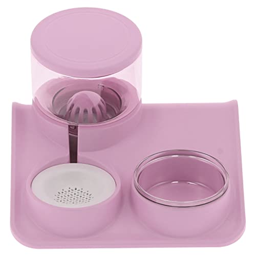 Haustier-Wasserspender und Futternapf-Set, 1,8 L Futterautomat Langlebige, Abnehmbare Tankschale mit Rutschfestem Boden für Katzen, Kleine Hunde, Welpen, Kaninchen(Rosa) von Zerodis