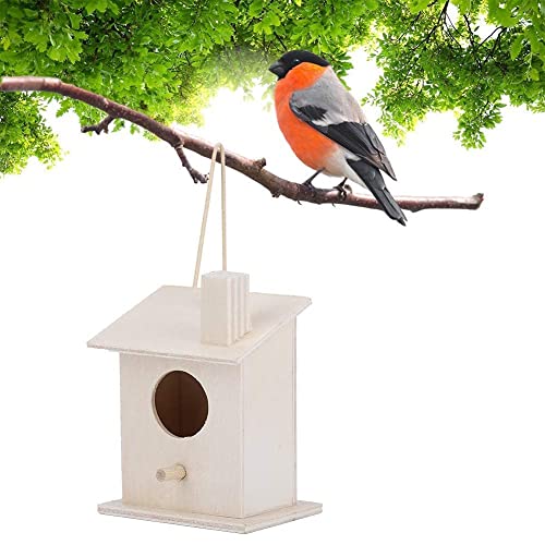 Hölzernes Vogelhaus, Bird House 4 Stück hängende Wooden Bird Nests Vogelzuchtbox Nicht leicht von Insekten für Finch Cockatiel Wellensittich Papagei Gartendekoration von Zerodis