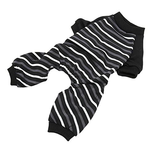 Zerodis Hunde-Pyjama-Overall, Hochelastisch, Gestreift, 4 Beine, Weiche Haustierkleidung für Hunde für Zuhause (L) von Zerodis