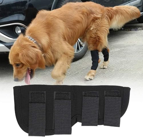 Hundebeinabdeckung, Anti-Lick Pet Knie-Schutzhülle Dog Leg Assist Support Pad Wundwiederherstellungsschutzabdeckung(S-Schwarz) von Zerodis