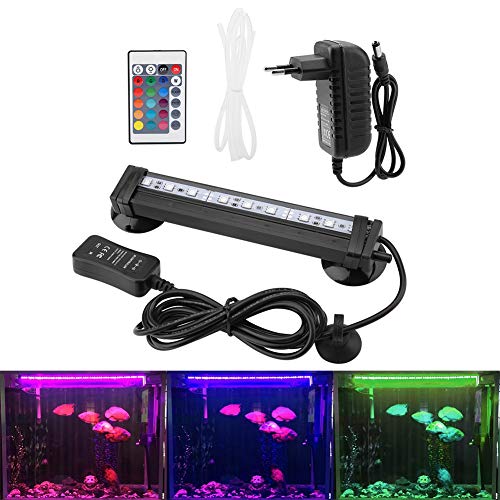 LED-Tauchleuchte für Aquarium, Bubble Light mit Fernbedienung Unterwasserlampe farbige LED-Lampe für Aquarium Set (16 cm) von Zerodis