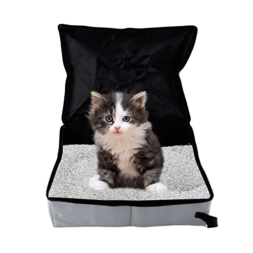Reisetoilette, auslaufsichere Katzentoilette für Reisen im Freien für Katze und Kätzchen(L) von Zerodis
