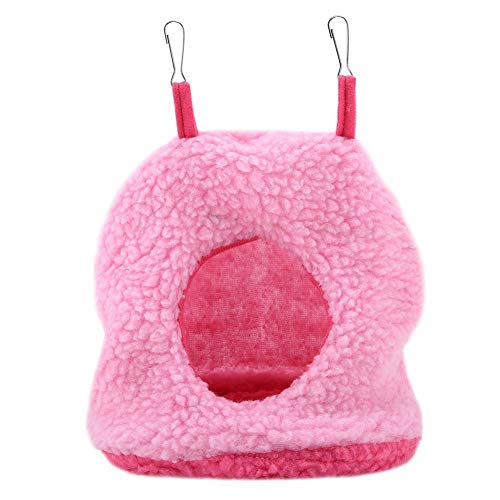 Vogel Hängematte, Fleece Warm Plüsch Vogel Papagei Hängematte Käfig Spielzeug Winter Warm Vogel Nest Haus Hütte für Wellensittiche Sittich Nymphensittiche Kakadu Conure[Rosa] von Zerodis