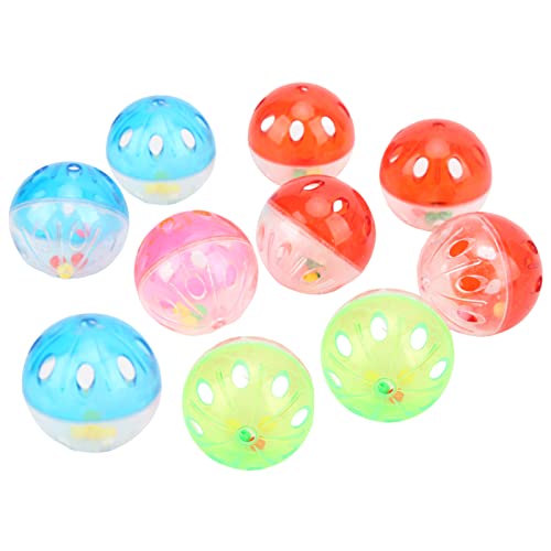 Zerodis 10 -Stcs Farbenfrohe Plastikvogelkauen Spielzeugkugel mit Jingle -Bällen, Training Spielzeug für Papageienkäfig, Beißen Sie von Zerodis 10 -Stcs Farbenfrohe Plastikvogelkauen Spielzeugkugel mit Jingle -Bällen, Training Spielzeug für Papageienkäfig, Beißen Sie von von Zerodis