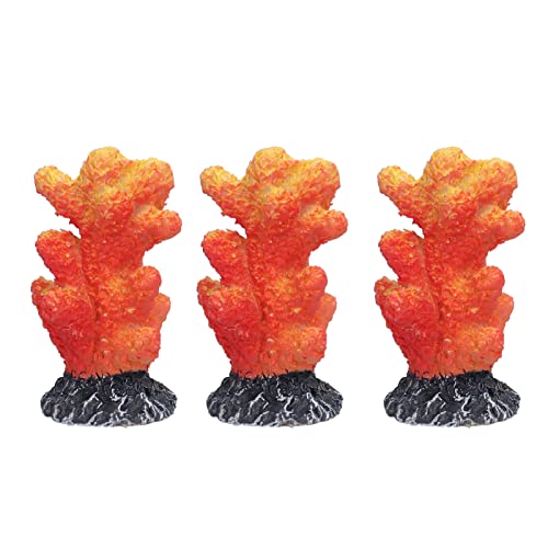 Zerodis 3Pcs Aquarium Simulation Coral Red Aquarium Landschaftsbau Dekoration Künstliche Korallen Pflanzen Harz Ornamente 2.04in von Zerodis