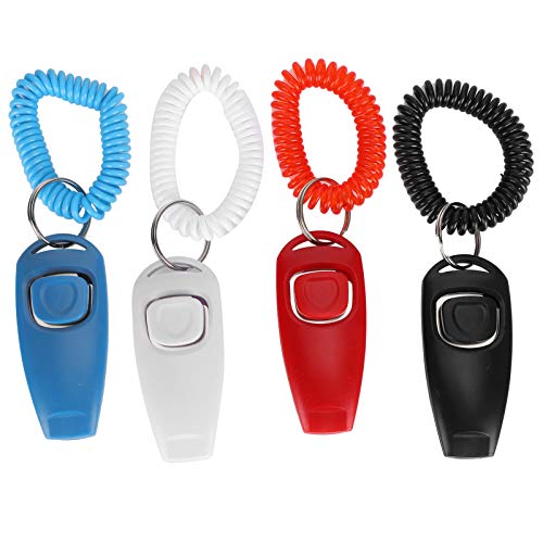 4pcs Pet Training Clicker 2 in 1 Pet Training Clicker Set mit Handgelenksriemen Recall Whistle Train Verhaltenszubehör für Hunde von Zerodis