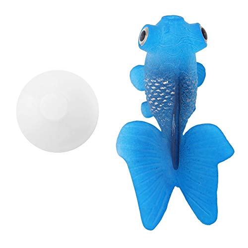 Aquarium Dekoration, künstliches Silikon Lustige kleine Fisch Design Form Aquarium Wassertank Ornament sicher für Fische(Blauer Goldfisch) von Zerodis