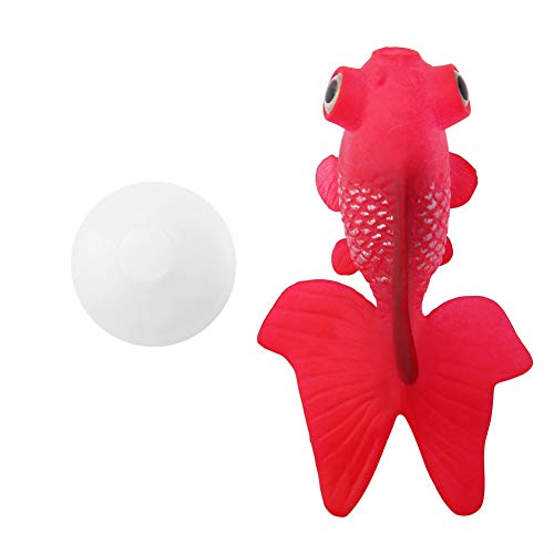 Zerodis Aquarium Dekoration, künstliches Silikon Lustige kleine Fisch Design Form Aquarium Wassertank Ornament sicher für Fische(Roter Goldfisch) von Zerodis