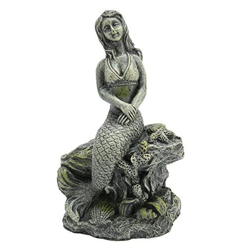 Zerodis Aquarium-Meerjungfrau-Statue, Sichere Harz-Fishank-Meerjungfrau-Dekoration für Aquarium-Dekorationen, Aquarium-Meerjungfrau-Statue von Zerodis