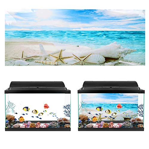 Zerodis Aquarium Poster, Sea Star Gemälde Aquarium Hintergrund Poster 3D PVC Selbstklebende Aquarium Landschaft für Aquarium Aquarium Dekoration(61 * 30cm) von Zerodis