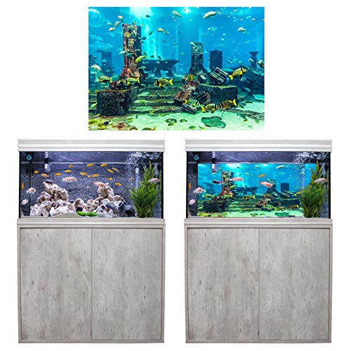 Zerodis Aquarium Unterwasser Koralle Hintergrund Aufkleber, Aquarium Wanddekorationen Aufkleber Dekor Papier Ling Aufkleber Aufkleber PVC (61 * 41cm) von Zerodis