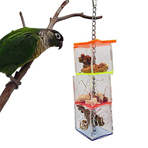 Zerodis Bird Foraging Assembly Block Kit, Papagei Futtersuche Ball Tiernahrung Feeder Birds Swing Toys Langlebige Fütterung Futter Schüssel Pet Supplies Zubehör von Zerodis