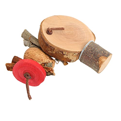 Bird Perch PlatformBird Cage Safe Edible Bite Resistant Round Wooden Stand Platform with Chewing String Bird Perch Platform Edible Bite Resistant (S) von Zerodis