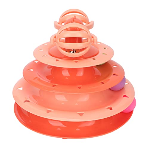 Zerodis Cat Turntable Ball Katzenspielzeugball Mehrzweck Spaß Puzzle 4 Ebenen Katzenspielzeug Roller für die Katzenjagd Jagen Übung (Orange) von Zerodis