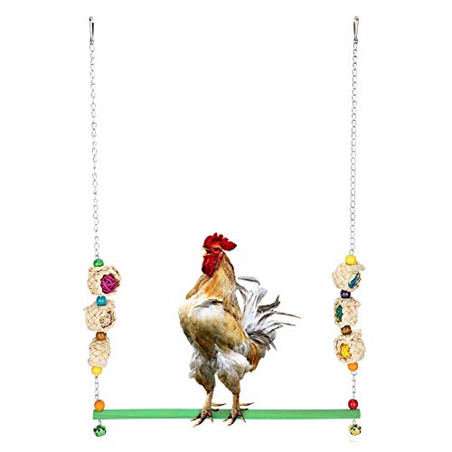 Zerodis Chicken Swing Toy, Naturholz Chicken Swing Handgemachtes Bird Swing Toy Vogel Papagei Swing Kauspielzeug von Zerodis