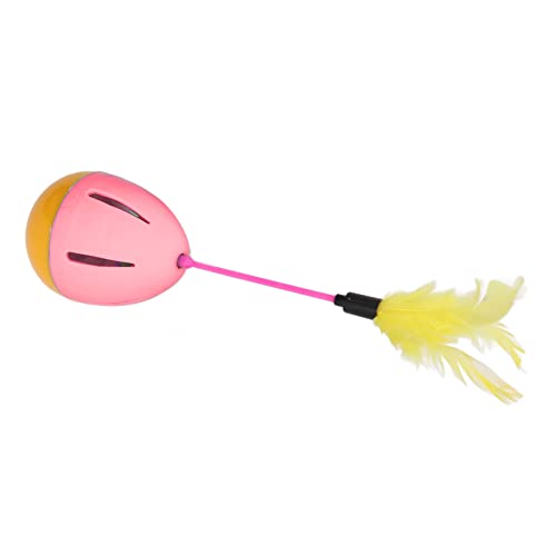 Zerodis Feather Cat Toy Bright Feather Cat Toy Bright Katzenspielzeug Farben 360-Grad-Drehung Eingebaute Glocke Interaktives Kätzchenspielzeug Interaktives Spielzeug Katzenspielzeug (Rosa von Zerodis