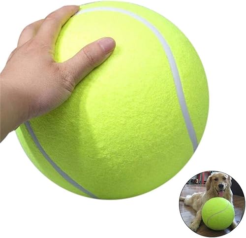 Zerodis 9,5" großer Tennisball, Haustierspielzeug, Mega-Jumbo-Hundespielzubehör, Spaß beim Outdoor-Sport, Strand-Cricket von Zerodis