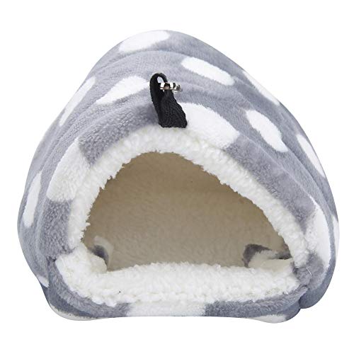 Zerodis Hamster Hängematte Grau Haustier Hängebett Big Dot Flanell SHU Velveteen Hängemattenbett für kleine Haustiere Hängematte Vögel(L.) von Zerodis