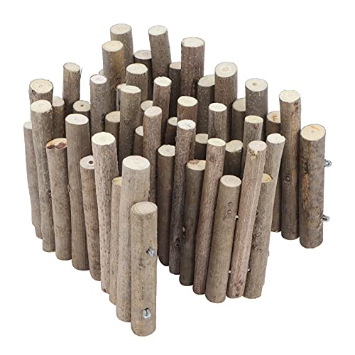 Zerodis Hamsterzaun aus Holz, Rattenkauspielzeug, Rattenleiter, Brückenspielzeug, Holzleiter, Natürliches Versteck für Chinchillas, Meerschweinchen, Kleintiere (50CM Zaun) von Zerodis