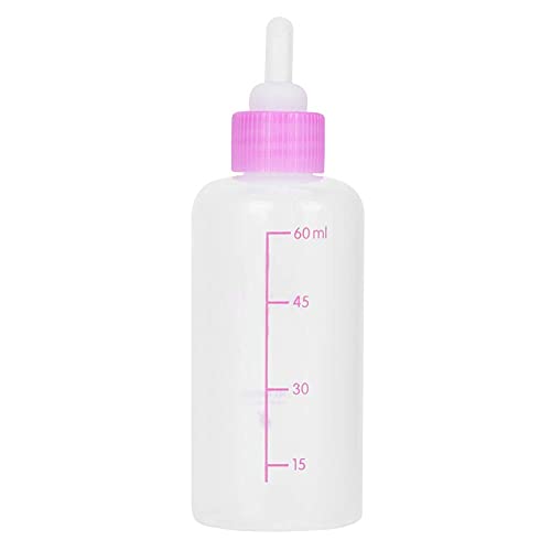 Haustier Milchflasche, 6 Stück 60ml Welpen Kätzchen Fütterungsflasche Kleine Hund Katzenmilch Pflege Kit Haustiere Welpen Stillflasche Fütterung Stillflasche Nippel Pinsel Set(Rosa) von Zerodis