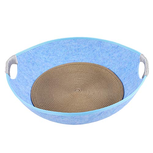 Zerodis Haustier Schlafbett, Universal Soft Tragbare Katzenstreu Zwinger Hundebett Welpe Winter Warm Sofa Liege Kissen Hamster Schlafhaus Käfig für Kleintier(Blau) von Zerodis