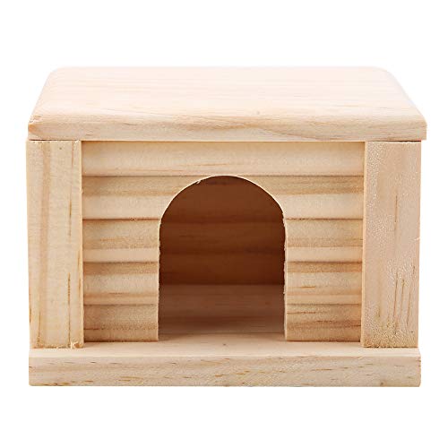 Zerodis Holzhaus, Spielzeug für Kleine Haustiere, Haus mit Flacher Oberseite, Hütte für Ratten, Mäusekäfig für Spielzeug für Kleine Haustiere, Feuchtigkeitsbeständiges Flaches von Zerodis