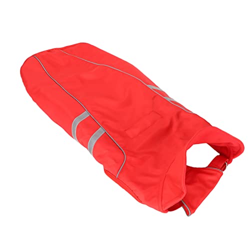 Zerodis Hunde-Regenmantel, Rot, Verstellbare wasserdichte Hunde-Regenjacke mit Reflektierenden Streifen, Atmungsaktiver Wasserdichter Stoff-Hunde-Regenmantel von Zerodis