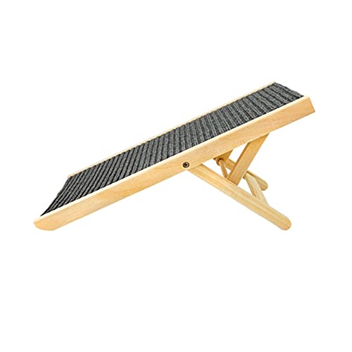 Zerodis Hunderampe aus Holz, Faltbar, Höhenverstellbar, rutschfest, Faltbar, Haustier-Kletterleiter für Sofa, Bett, Auto (Größe: ca. 70 x 35 cm (M)) von Zerodis