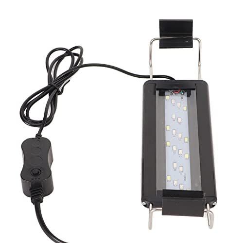 Zerodis LED-Aquariumleuchte, 3 Farbwechsel, Aquariumleuchte, Augenschutz, Schwarz, 3 W, mit Ausziehbaren Halterungen für Aquarien (EU-Stecker 220 V) von Zerodis