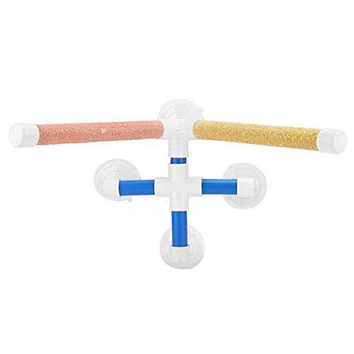 Zerodis Papageien Barsch, Papageien Baden Stehende Rute Vögel Barsch Stick Vogel Barsch Spielzeug Papagei Baden Zubehör mit Vier Saugnapf von Zerodis