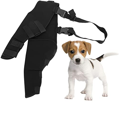 Zerodis Pet Dog Hinterbeine Protector, verstellbare Kniestütze Beinstütze Dog Hock Brace Hinterbein Gelenkwickel schützt für Hunde Hinterbeine erholen(L-Schwarz) von Zerodis