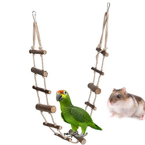 Pet Rope Ladder, Hamster Weiche Lange Kletterseilleiter Birds Swing Hanging Bridge Spielzeug für Maus, Chinchilla, Ratte, Eichhörnchen, Zwerghamster, Papagei von Zerodis