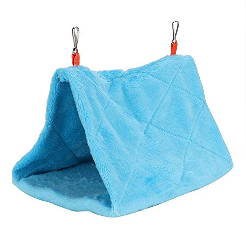 Zerodis Pet Triangle Hängematte, Baumwolle Atmungsaktive Hängematte Spielzeug Schaukel Schlafsack für Hamster Ratten Eichhörnchen Chinchilla Papageien und andere kleine Haustiere(M-hellblau) von Zerodis