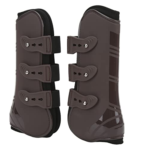 Zerodis Pferdebeinschutz, 1 Paar PU Neopren Pferdebeinschutzstiefel Verstellbare Pferdeschienenstiefel Beinschutz und Stütze Zum Reiten Springen von Zerodis