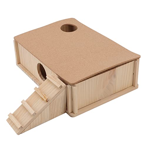 Zerodis Plattformhaus für Hamster mit Mehreren Räumen Plattformhaus für Hamster mit Mehreren Räumen Plattformhaus aus Holz für Kleine Haustiere mit Leiter für Golden Bear Meerschweinchen aus Holz von Zerodis